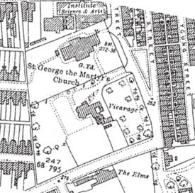 Map of St George the Martyr Church and Vicarage