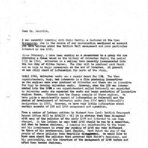 Draft letter from Margaret Broadhurst to Mr Gourvish page 1.