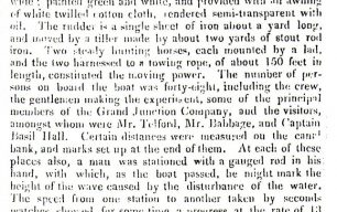 Northampton Mercury - Canals seek improved performance in the face of competition from railways (1832).