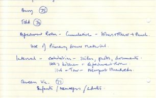 Notes listing local references (1976).