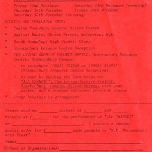 Back page with booking form (1985).