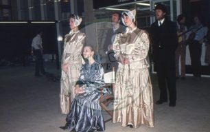 Photograph of the 'Royal party' from 'All Change' Act 2 Scene 1 (1982).