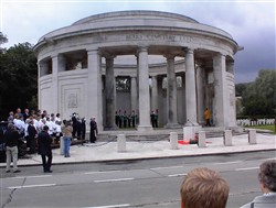 Colour photograph showing the Ploegsteert Memorial to the Missing at the Royal Berkshire Cemetery Extension