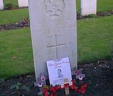 Two Colour photographs showing the headstone of Albert French.