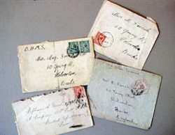 Photograph of envelopes addressed to May, Albert and Mr E French