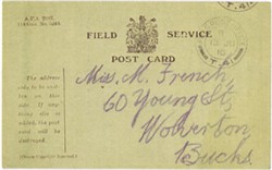 Field Service Postcard sent to May from Albert dated June 1916