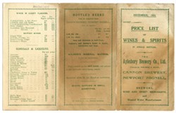 Price List of wines and Spirits