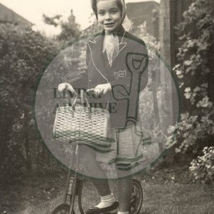 Rosemary Evans in Holne Chase School uniform. Photograph supplied by kind permission of  BCHI (Accession Ref: BLE/P/3496).