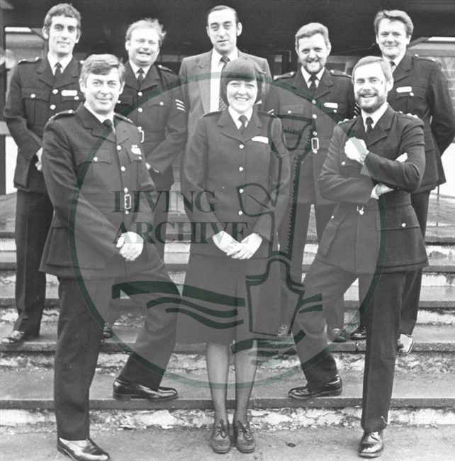 Police Force for Community work, Bletchley 4th Nov 1982. Illustrative photograph supplied by kind permission of BCHI (Accession Ref: BLE/P/171).