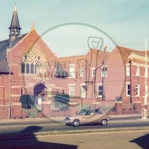 Methodist church and Music Centre (formerly U.D.C. Offices) Queensway, Bletchley,1978. Illustrative photograph supplied by kind permission of BCHI (Accession Ref: BLE/P/1365).