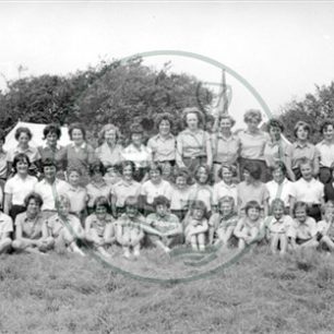 Bletchley Girl Guides at camp c.1950/60s. Illustrative photograph supplied by kind permission of BCHI (Accession Ref: BLE/P/569). Original donated by Mrs Hilda Simmons.