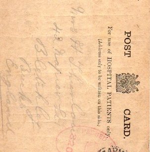 Albert Verney Thurlow's Hospital Post Card