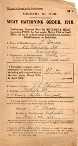 Meat Rationing Order, 1918