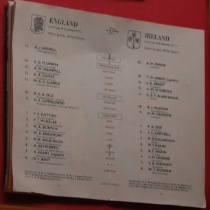 England vs Ireland match programme 1976