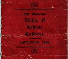 The National Union of Vehicle Builders Contribution Card -Red