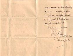 Letter from E.J. Boyce Headmaster of the County School, Wolverton.