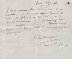 Letter from W.L. Harnett Vicar in Rural Dean.