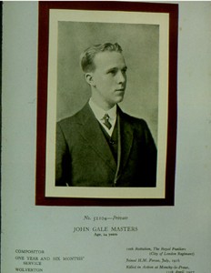 Slide of Private John Gale Masters.