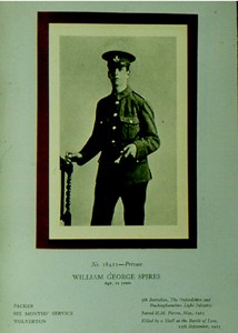 Slide of Private William George Spires.