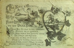Slide of a First World War Greetings Card.
