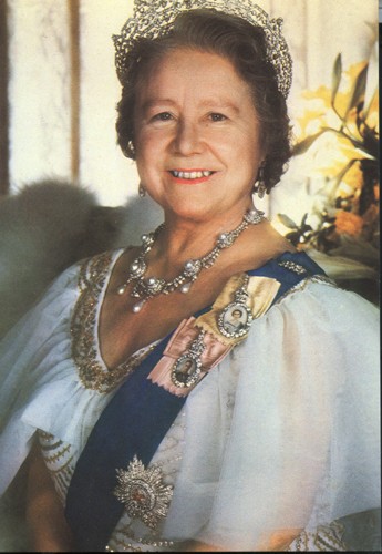 Profile photograph of The Queen Mother on a postcard