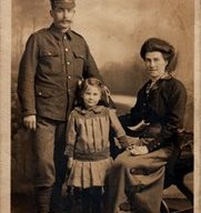 Photographic postcard of Sapper Edwin Butler and family