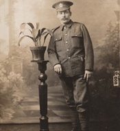 Photographic postcard of Sapper Edwin Butler in uniform