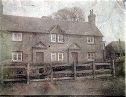 Black and White Photograph of Grinley Cottages, Stony Stratford