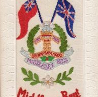 Embroidered postcard showing Middlesex Regiment badge
