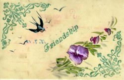 Hand coloured postcard "Friendship"