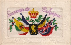 Embroidered postcard "Souvenir de Belgique"