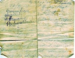 Handwritten note made by George Mumford