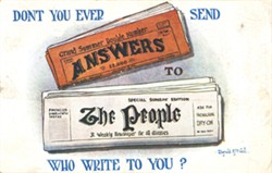 Cartoon Postcard "Don't You Ever Send Answers To The People Who Write To You?"