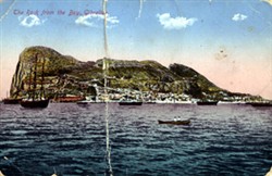 Photographic postcard "The Rock from the Bay, Gibraltar"