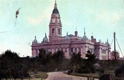 Photographic postcard "The Town Hall from Victoria Park"