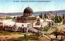 Illustrated postcard "Jerusalem the site of Solomon's Temple".