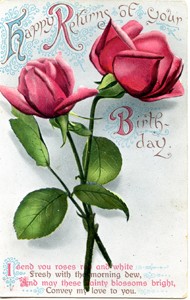 Illustrated postcard "Happy Returns of your birthday"