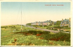 Illustrated postcard "Overcliff Drive Boscombe.
