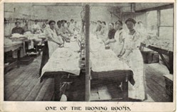 Photographic postcard "One of the Ironing rooms"