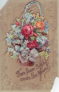 Illustrated postcard "Far from Sight near the heart"