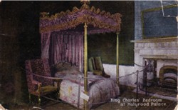 Photographic postcard "King Charles Bedroom at Holyrood Palace"