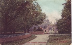 Photographic postcard "Park Entrance, Overstone".