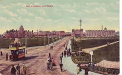 Illustrated postcard "The Common, Southsea"