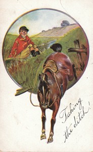 Illustrated Postcard "Taking the Ditch"