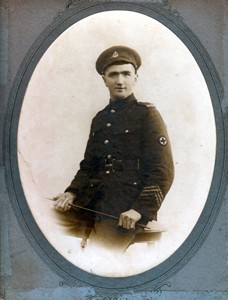 Studio photograph of Ted Williams in uniform