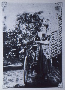 Slide of Nellie Smith with bicycle at the Hanslope Cycle Carnival