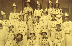 Slide of Pageant group in clown costume