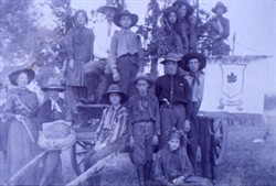 Slide of Pageant Group with Wagon and 'Canada' banner