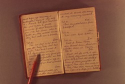 Slide of Nellie Smith Open Diary with Pencil
