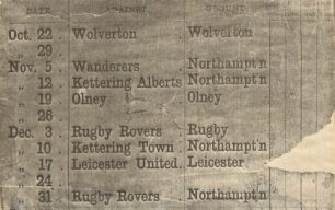 Fixtures List Northampton Rovers Football Club, season 1881-82